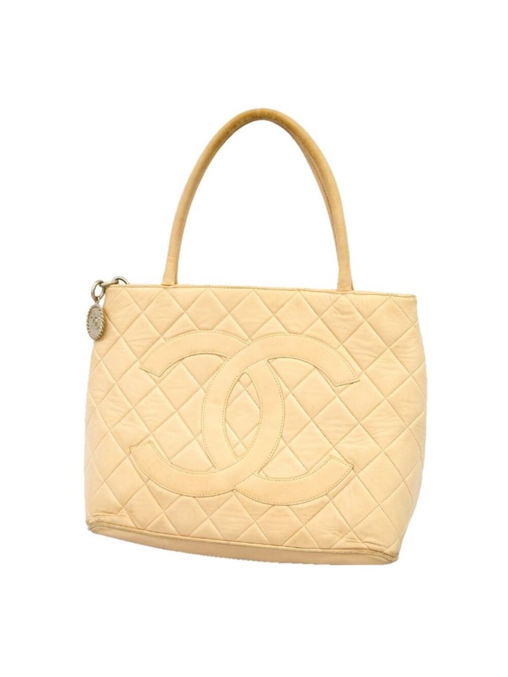 Chanel Tote Bag Reissue Lambskin Beige Silver